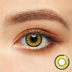 YICKYUE  -  2Pieces Colorcon Color Contact Lenses Yearly Yellow Contact Lenses with Graduation Free Shipping