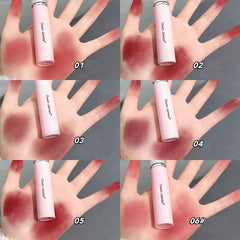 YICKYUE  -  6 Colors Nude Lip Gloss Waterproof Matte Liquid Lipstick Cute Pink Tube Matte Mousse Lip Gloss Velvet Lip Tint Make Up Cosmetics