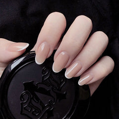 24pcs French style of jelly meat color removable wear finished product Manicure patch False nails Patch TN
