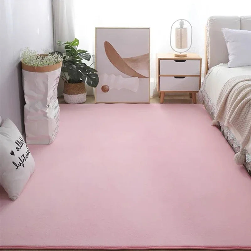 YICKYUE  -  Plush Pink Thick Carpet Living Room Decoration Fluffy Bedroom Carpets Anti-slip Floor Soft Coral Velvet Rugs Solid Large Carpets