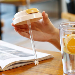 Yickyue 320/520ML Straw Cup Plastic Leakproof Water Bottle with Straw Lid Reusable Large Capacity Couple Cup Fashion Drinking Cup