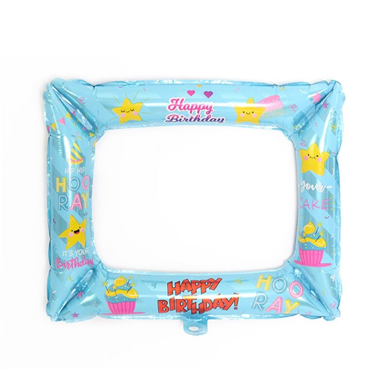 Funny Photo Frame Balloon Birthday Party Wedding Graduation Photo Props for Kids Aluminum Film Balloon New Year Party Decoration