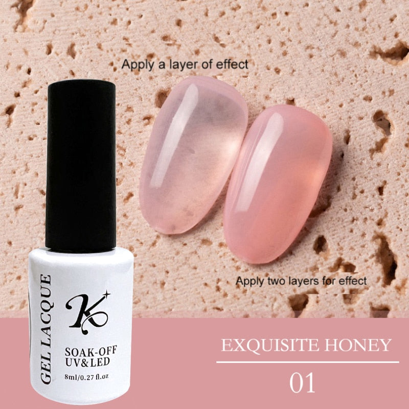 1 bottle 8ML Translucent Jelly gel nail polish nude nail supplies fast shipping Semi Permanent Need UV LED Base Top Coat
