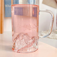 W&G Mountain Handle Cup Japanese Creative High Borosilicate Glass Ins Ladies Whiskey Red Wine Glass Household Tea Cup