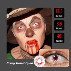YICKYUE  -  1Pair Halloween Colored Contact Lenses Cosplay Vampire Red Contact Lenses Anime Eye Lenses Blood Makeup Contact Lens
