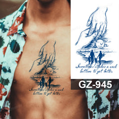YICKYUE  -  Semi Permanent Temporary Tattoo Sticker 8Pcs/Set Herbal Juice Ink Long Lasting Body Art Painting For Men Women Adult