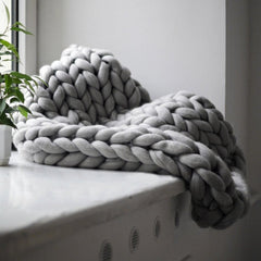 60x60cm Chenille Chunky Knitted Blanket Weaving Blanket Mat Throw Chair Warm Yarn Knitted Blanket Home Decor For Photography
