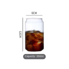 Korean Niche Coke Cup Large-capacity Milk Brewing Iced Coffee Friends Can Shaped Glass Cup Cold Drink Cup for Coffee Shop