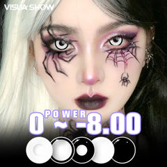YICKYUE  White Blind Block Colored Contact Lenses for Eyes Makeup Cosplay Anime Coloured Contact Lens Black Blinded Lens Yearly