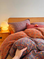 Retro Classic Floral Cotton Quilt Cover Double Layer Plain Weave Embroidery A-Class Bedding Single Piece Pure Cotton