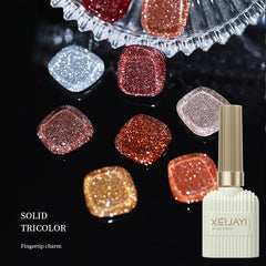 YICKYUE   -  Nail Polish Tape with Shredded Diamonds Reveals White Nail Art Set with Sparkling Glitter Natural