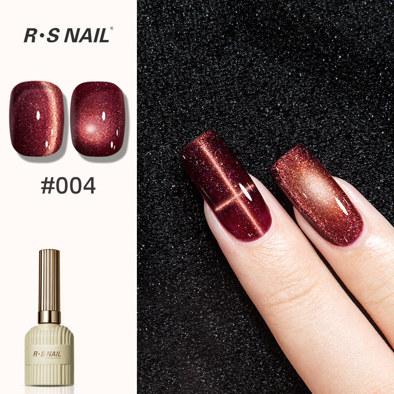 YICKYUE  -  10ml Cherry Ruby Red Cat Eye Gel Nail Polish Red Wine Magnetic Gel Polish Soak Off UV LED Glitter Cateye Nail Varnish Gel
