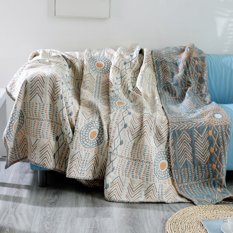 Bohemian Cotton Sofa Cover Indian Totem Summer Throw Blanket Quilt Decoration Sofa Bed Coverlet Blanket Bedspread On The Bed
