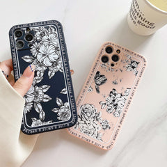 Romantic flower 3d phone case for iphone x 7 8 plus xr xsmax 12 mini 11 pro max silicone cute cover cartoon protective shell