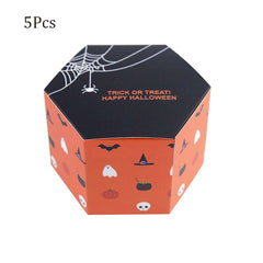 5/10Pcs Happy Halloween Paper Box Trick Or Treat Kids Favor Gift Package Boxes Candy Cookie Snack Box Halloween Party Supplies
