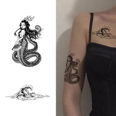 black snack scorpion temporary tattoos for men women arm wrist fake tatto stickers waterproof fish flash decals animal tatoos