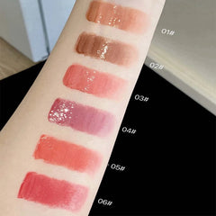 YICKYUE  -  Mirror Juice Red Lip Gloss Water Light Clear Lip Glaze Waterproof Non Stick Liquid Lipstick Grayish Purple Cheek Tint Makeup