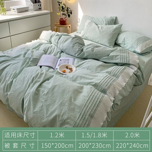Home Textile Museum Spring Pure Cotton Pure Color Simple Series Pastoral Style Beddings Quilt Cover