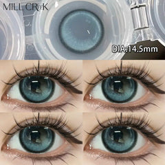 1 Pair New Eyes Contacts Lenses with Myopia Diopter Eyes Colored Lens Makeup Beauty Pupil Annual Use Fast Shipping