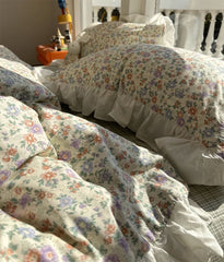YICKYUE  -  Romantic fairyfair pastoral flower bedding set girl,twin full queen floral cotton home textile bed sheet pillow case quilt cover