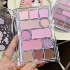 YICKYUE  Love Eye Shadow Plate Blusher Pearlescent Matte Makeup Plate High Gloss And Beautification Shadow Integration Korean Cosmetics