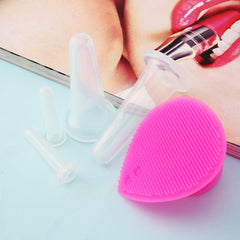 New 5pcs/set Silicone Face Eye Cupping Jar Facial Lifting Massage Cups With Cleansing Brush Facial Cups Skin Beauty Health Care!