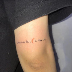 Waterproof Temporary Tattoo Stickers Black Line English Alphabet Crescent Moon Tattoo Flash Tattoo Arm Female