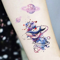 Yickyue 1PC Black Rose Temporary Tattoos Stickers Arm Waist Body Art Waterproof Fake Tattoos Feather Flower Women Girls Transfer Tattoo