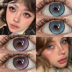 YICKYUE  1Pair Korean High Quality Lenses Color Contact Lenses for Eyes Purple Lenses Blue Eye Lens Soft Cosmetic Brown Contacts