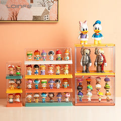 Clear Acrylic Blind Box Showcase Pop Mart Figures Display Case Garage Kits Collectible Model Artcrafts Box Toy Doll Organizer