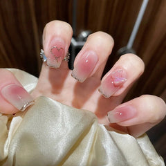 24pcs Butterfly decorated false nails Removable Long Paragraph Fashion Manicure fake nail tips full cover acrylic for girls nail
