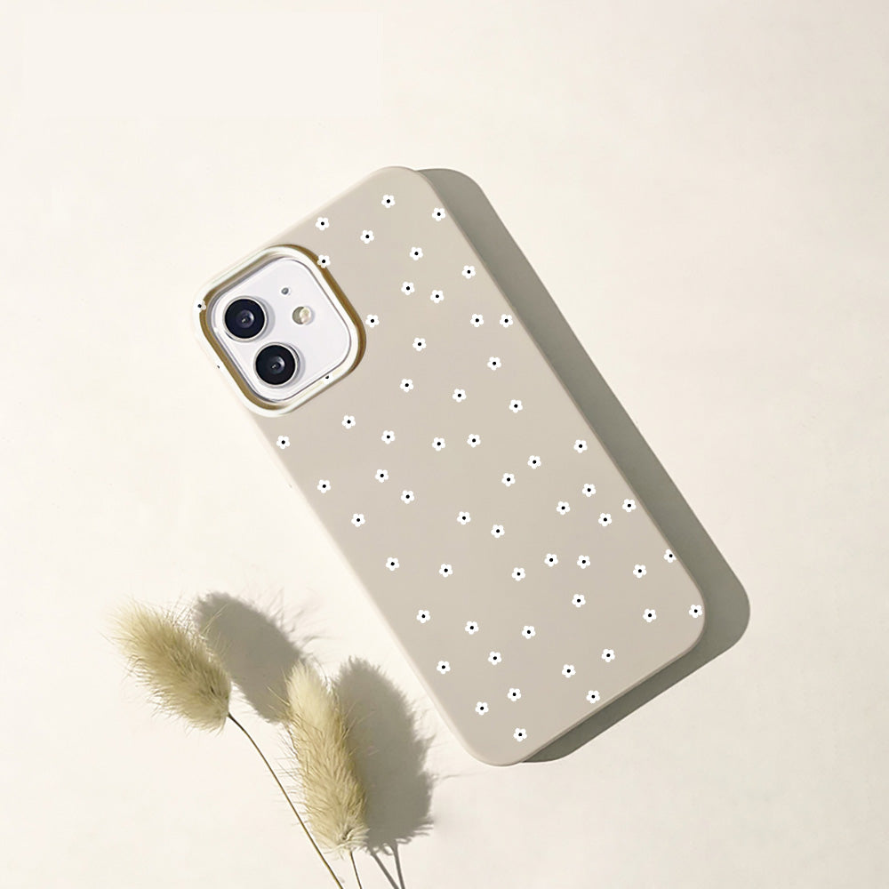 YICKYUE  - Korean Floral Flower Phone Case For iPhone 15 Pro Case iPhone 11 12 13 14 Pro Max 7 8 Plus XR XS X SE Candy Color Glossy Cover