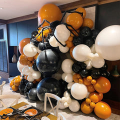 YICKYUE  -  176PCS Halloween Balloon Garland Arch Kit Orange Black White for Halloween Theme Party Baby Shower Indoor Outdoor Decorations