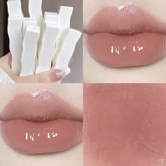 YICKYUE  -  6 Colors Mirror Lip Gloss Moisturizing Nude Lipgloss Pretty Flower Transparent Tube Liquid Lipstick Long Lasting Makeup Cosmetic