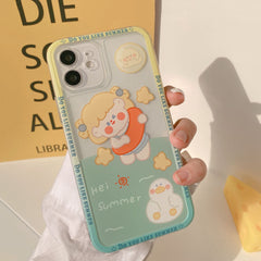 2021 summer swim girl cute phone case for iphone 12 mini 11 pro max 8 7 plus xsmax x xr soft silicone cartoon clear cover shell