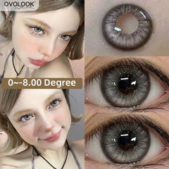YICKYUE  -  1 Pair/2pcs Prescription Contact Lenses for Eyes Myopia Eye Color Lenses With Diopters Blue Green Natural Lenses Pupils