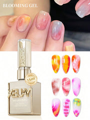 YICKYUE  -  2Pcs 15ml Blooming Glue Gel Nail Polish UV LED Soak Off Top Gel Glossy Sealer Shiny Varnish