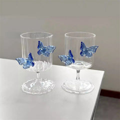 YICKYUE  -  In Korean Color Butterfly Wine Glass Simple Household Water Glass Creative Champagne Cocktail Goblet