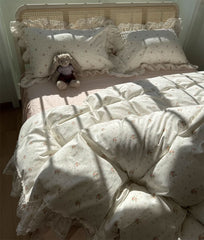 YICKYUE  -  Romantic sweet fairyfair pastoral floral bedding set,twin full queen king cotton home textile bed sheet pillow case quilt cover