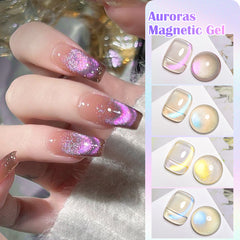 YICKYUE  -  7ml Sparkly Magnetic Nail Gel Polish Glitter Aurora DIY Nail Art Gel For Nails Semi Permanent Painting UV LED Vernis