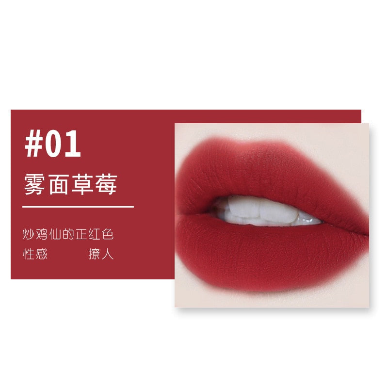 1pcs Red Velvet Liquid Lipsticks Long Lasting Matte Lip Gloss Non-stick Cup Waterproof Makeup Nude Lip Tint Korean Cosmetics