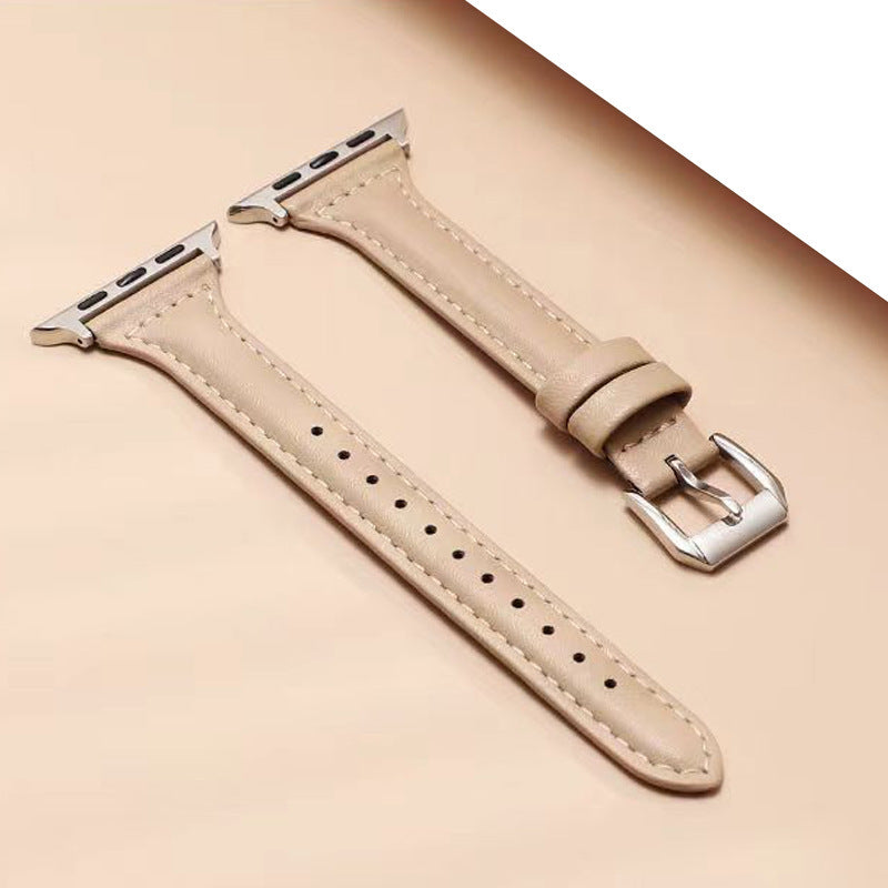 YICKYUE -  Slim Leather Strap for Apple Watch Band 44mm 40 41 45 38 49 42 46mm Women Wrist Bracelet IWatch Serie 10 9 8 7 6 5 4 SE Ultra 2