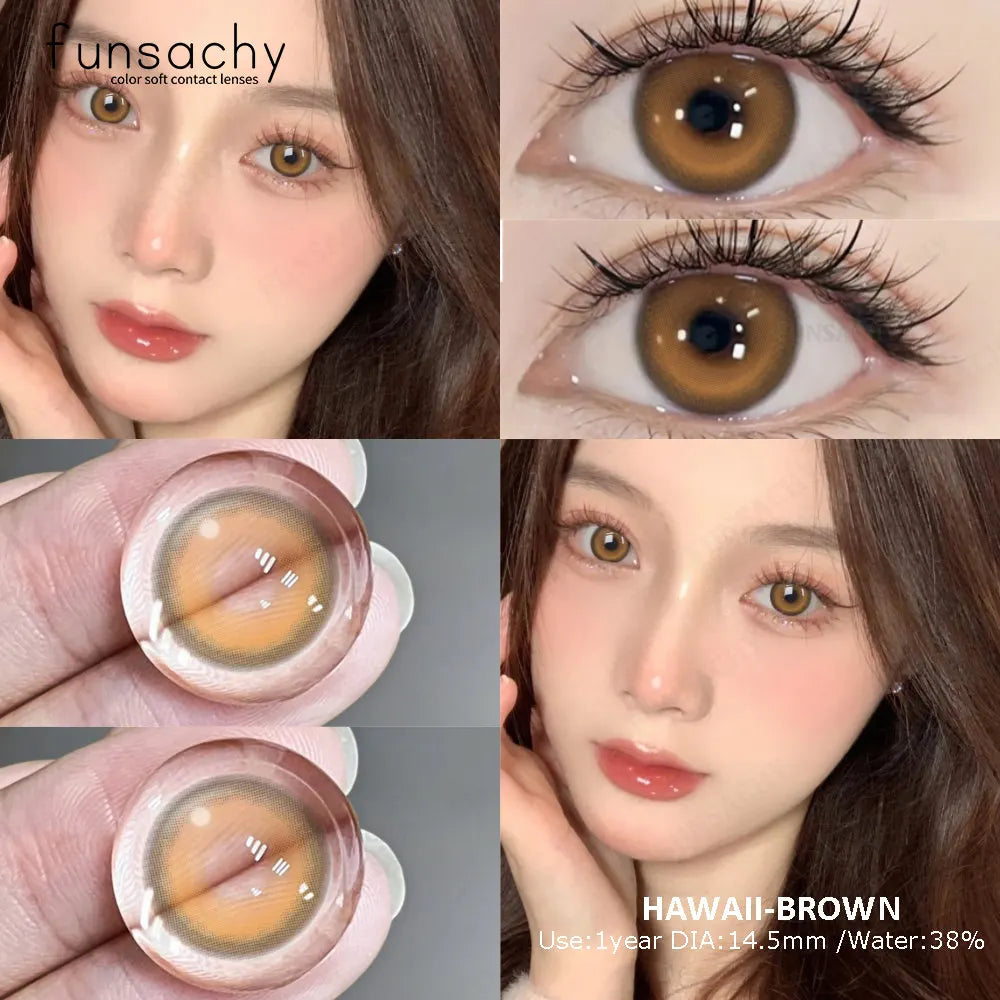 YICKYUE  -  1pair New Natural Contact Lenses Korean Cosmetic Makeup Pupils Contact Lens Gray Eyes Contacts Color Blue Lenses Yearly