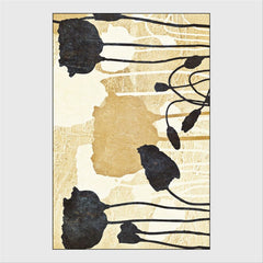 Bubble Kiss 2022 Nordic Style Black Gold Flower Pattern Rugs Home Customized Bedroom Decor Rug Kids Room Non-slip Floor Mat
