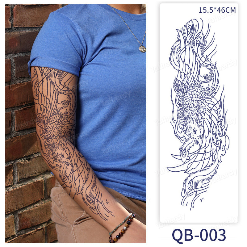 YICKYUE  -  Herbal Tattoo Sticker Full Arm Sleeve Semi Permanent 10-15 Day Long Lasting Waterproof Juice Ink Temporary Tattoos Large Size