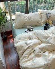 YICKYUE  -  Elegant fairyfair pastoral bedding set,twin full queen king rustic floral cotton home textile bed sheet pillow case quilt cover