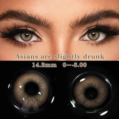 YICKYUE  -  1Pair Colored Contact Lenses with Prescription Myopia Blue Lenses with Degree Gray Pupils Brown Lenses Fashion Yearly