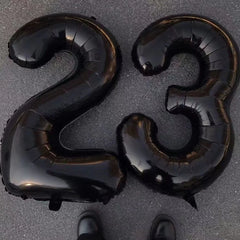 YICKYUE  -  40 Inch Black Large Numbers 0-9 Digit Helium Balloons Foil Mylar Big Number Birthday Anniversary Party Supplies Decorations