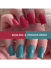 YICKYUE  -  2025 new style red rose red peacock green nail polish gel two-color small set series whitening popular nail salon use