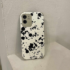 Splash ink oil painting leather phone case for iphone 12 11 pro max 7 8 plus x xr xs max art soft silicone protective cover